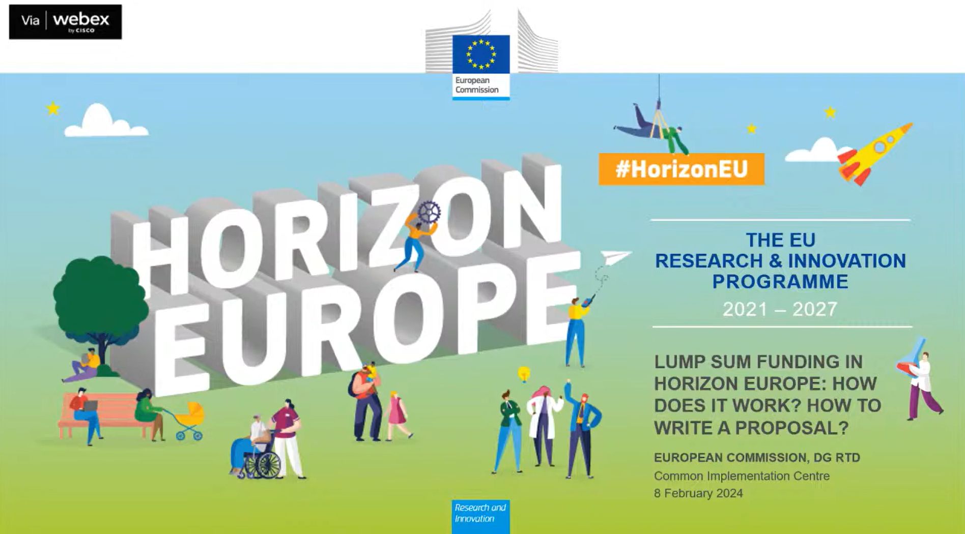 Taking part in webinar on Lump Sum Funding in Horizon Europe