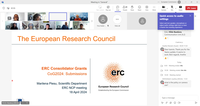 ERC National Contact Points online meeting