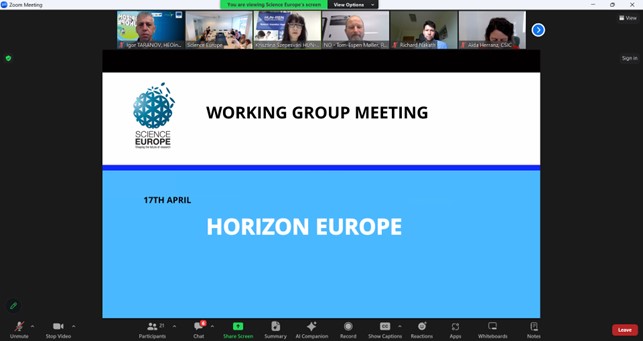 A meeting of the working group of Horizon Europe Programme
