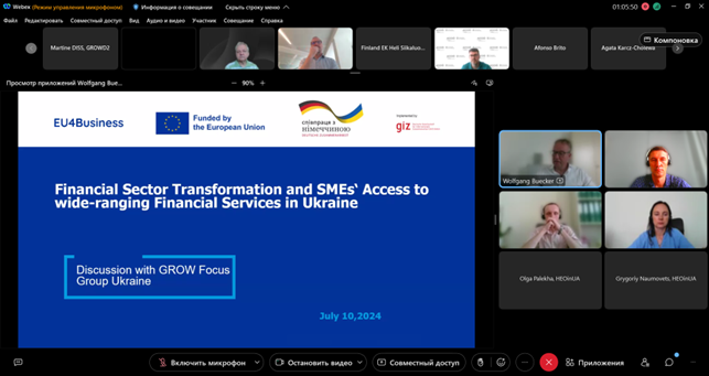 Horizon Europe Office in Ukraine, NRFU joined the online meeting of the Focus Group on EU-Ukraine Business Cooperation