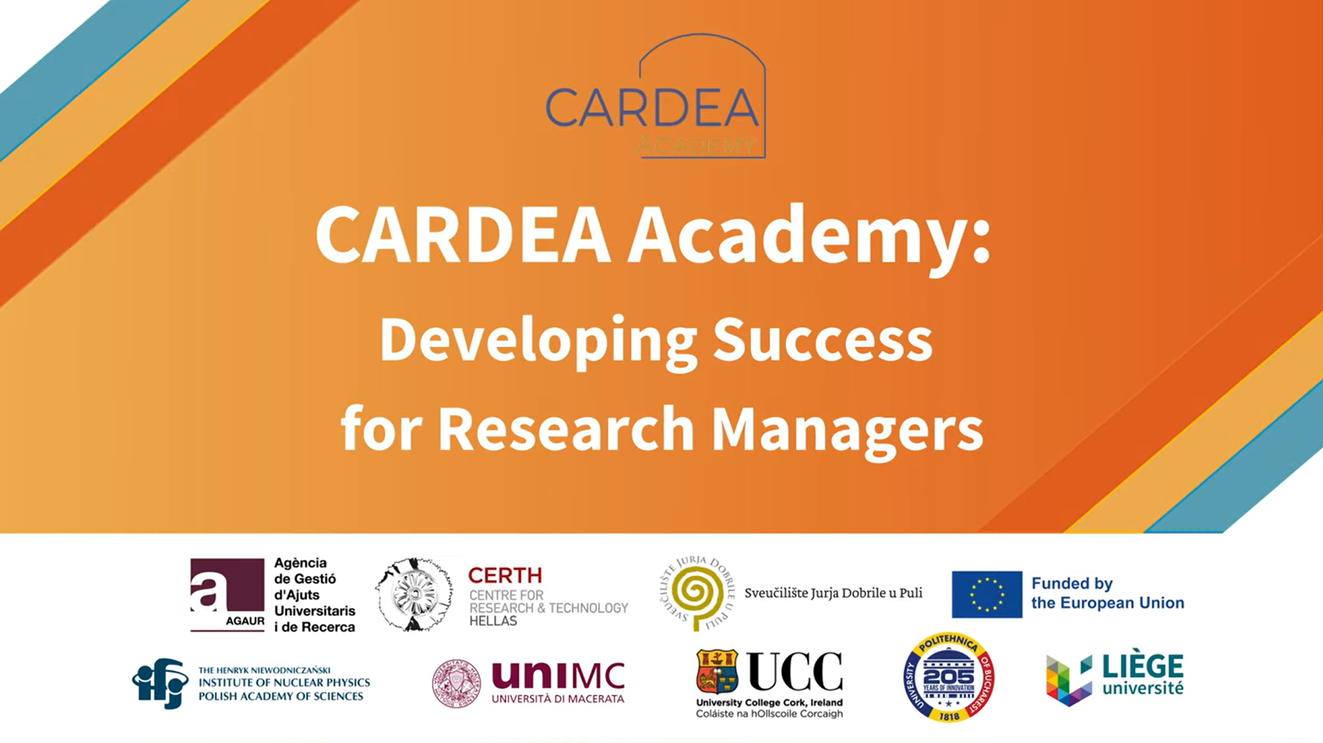 Opportunity to improve research management skills with CARDEA Academy