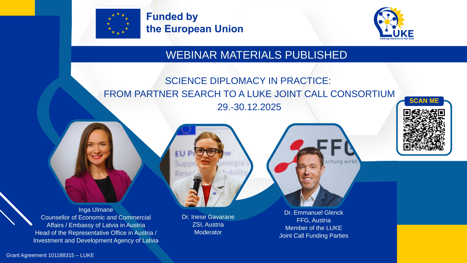 LUKE webinars on science diplomacy: Practical tools and insights for Ukrainian researchers and RMAs