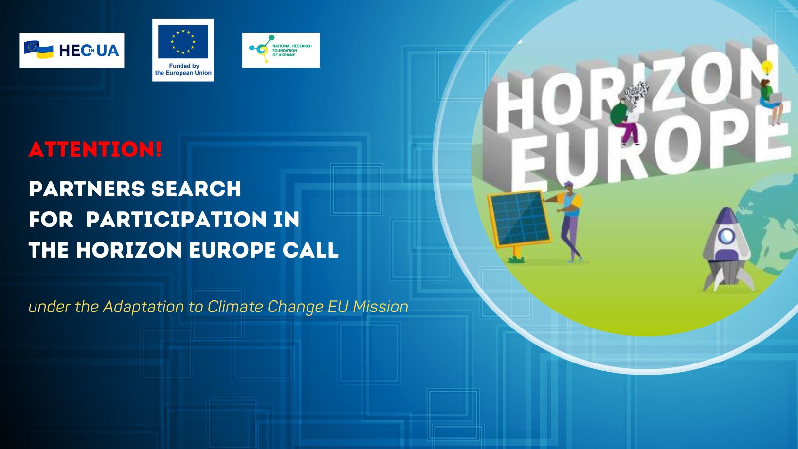 Partners search for participation in the Horizon Europe call under the Adaptation to Climate Change EU Mission