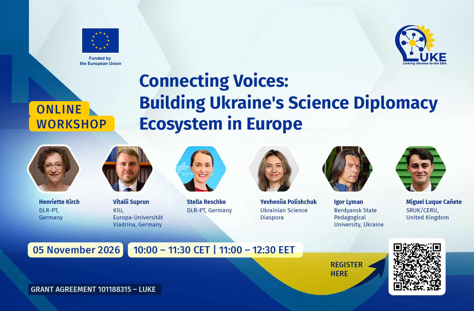 The LUKE project invites to join Science Diplomacy Webinar «Connecting Voices: Building Ukraine’s Science Diplomacy Ecosystem in Europe» on 5 November 2026